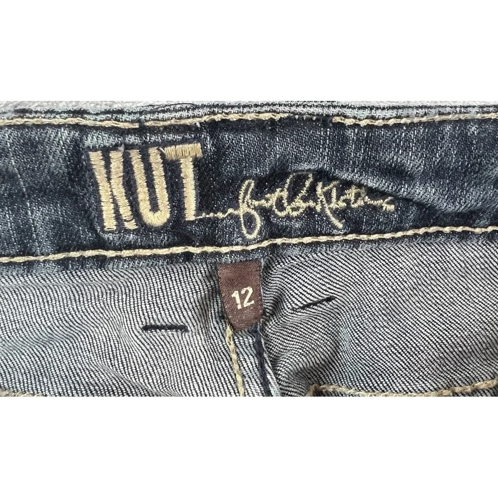 KUT Jeans Women's 12 Blue Katy Boyfriend Straight‎ Leg